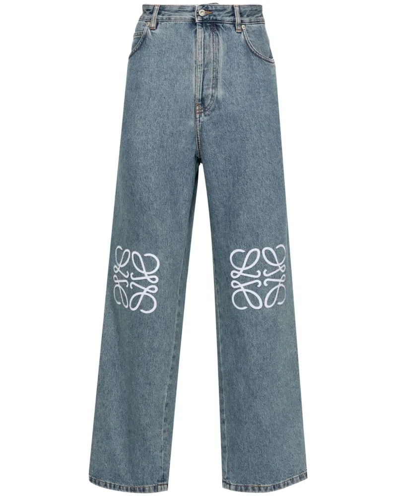 Loewe Halbhohe Anagram Baggy-Jeans - Blau Blau