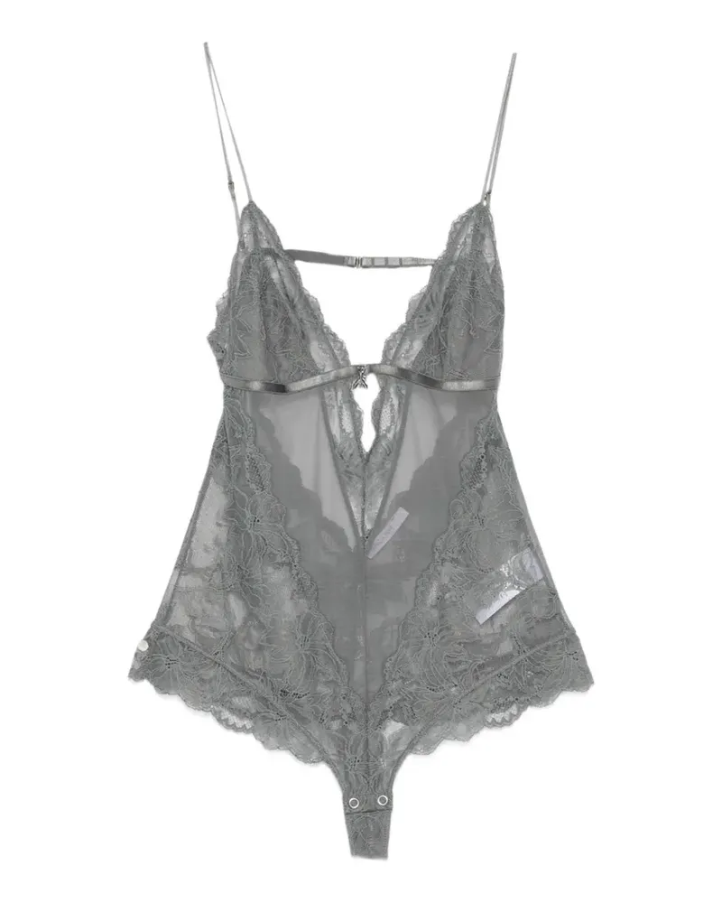 Patrizia Pepe lace-panelled sheer body - Grau Grau
