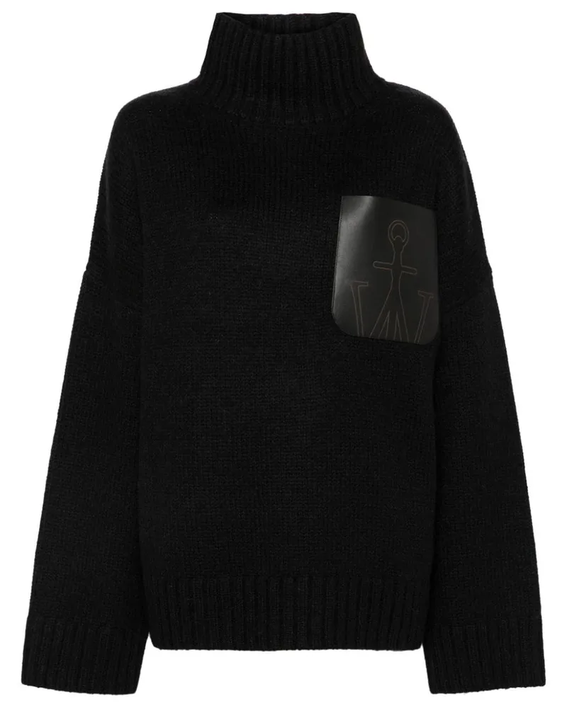 J.W.Anderson Pullover mit Ledertasche Schwarz