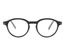 Runde Brille mit Logo-Print - Schwarz