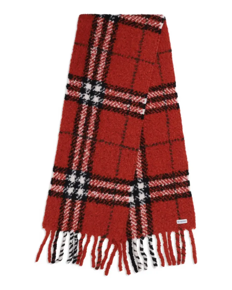 Burberry Karierter Schal mit Fransen - Rot Rot