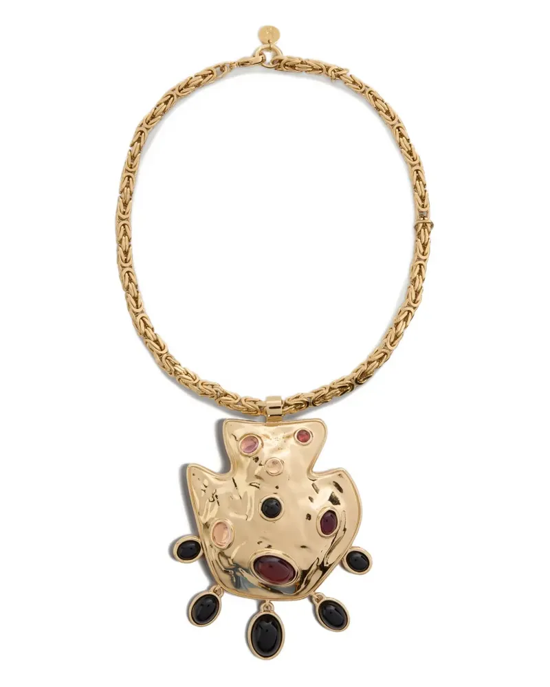 La DoubleJ The Energy Amulet Halskette mit Schmuckstein - SOLID GOLD Solid
