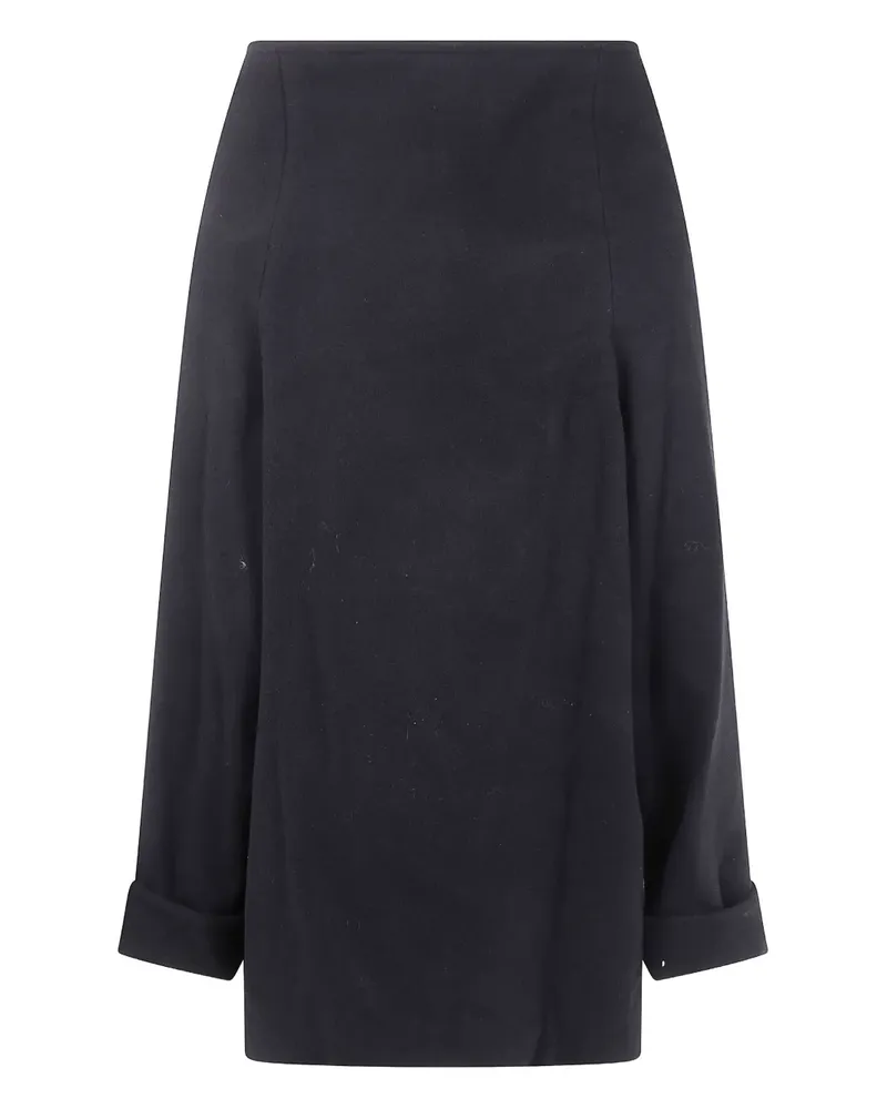 Yohji Yamamoto Einreihiger Mantel mit asymmetrischem Verschluss - Schwarz Schwarz