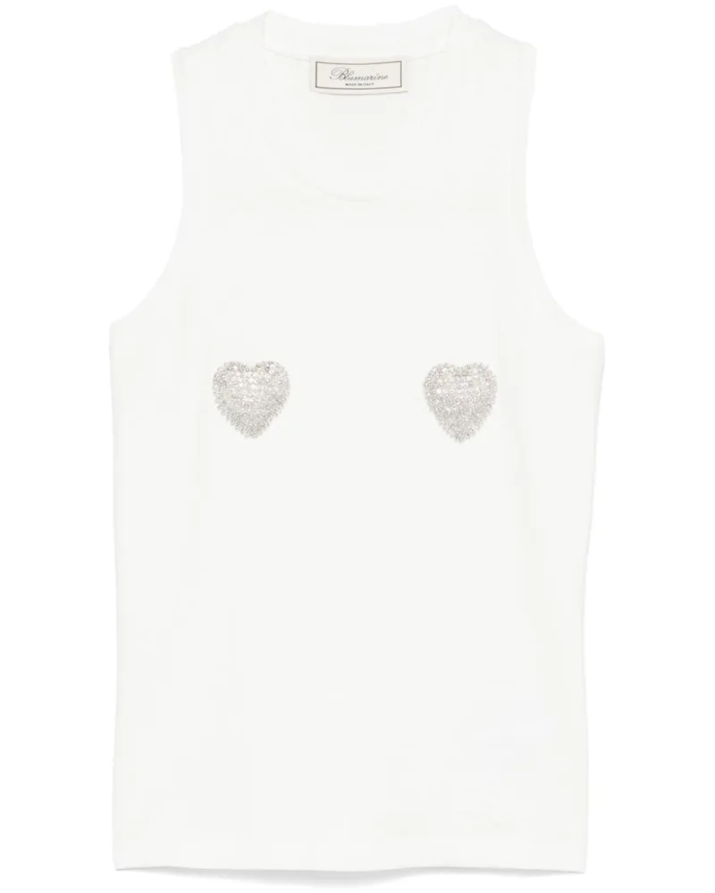 Blumarine Tanktop mit Herz-Patch - Weiß Weiß
