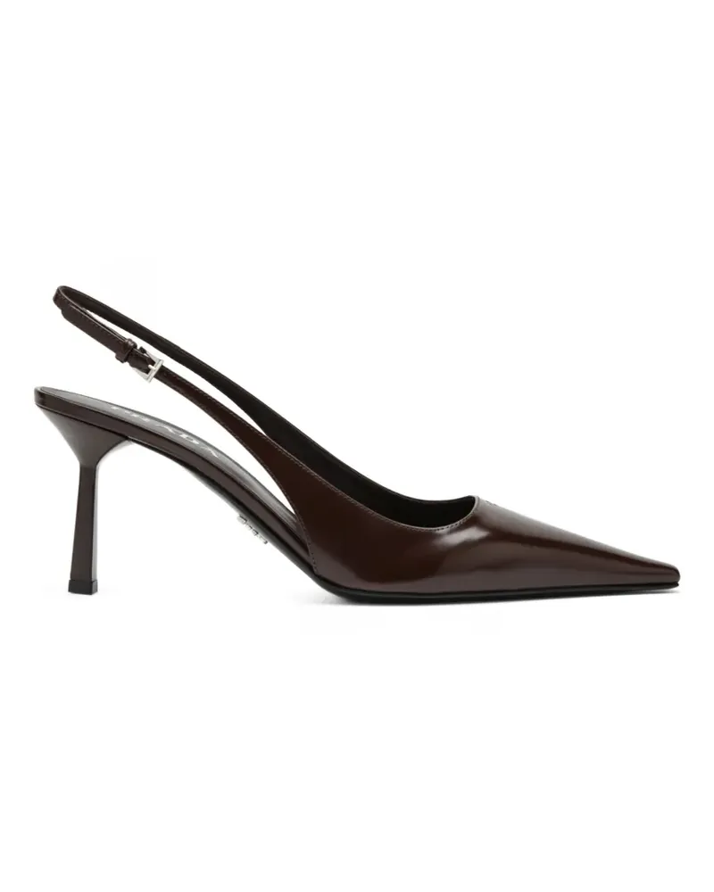 Prada brushed leather slingback pumps - Braun Braun