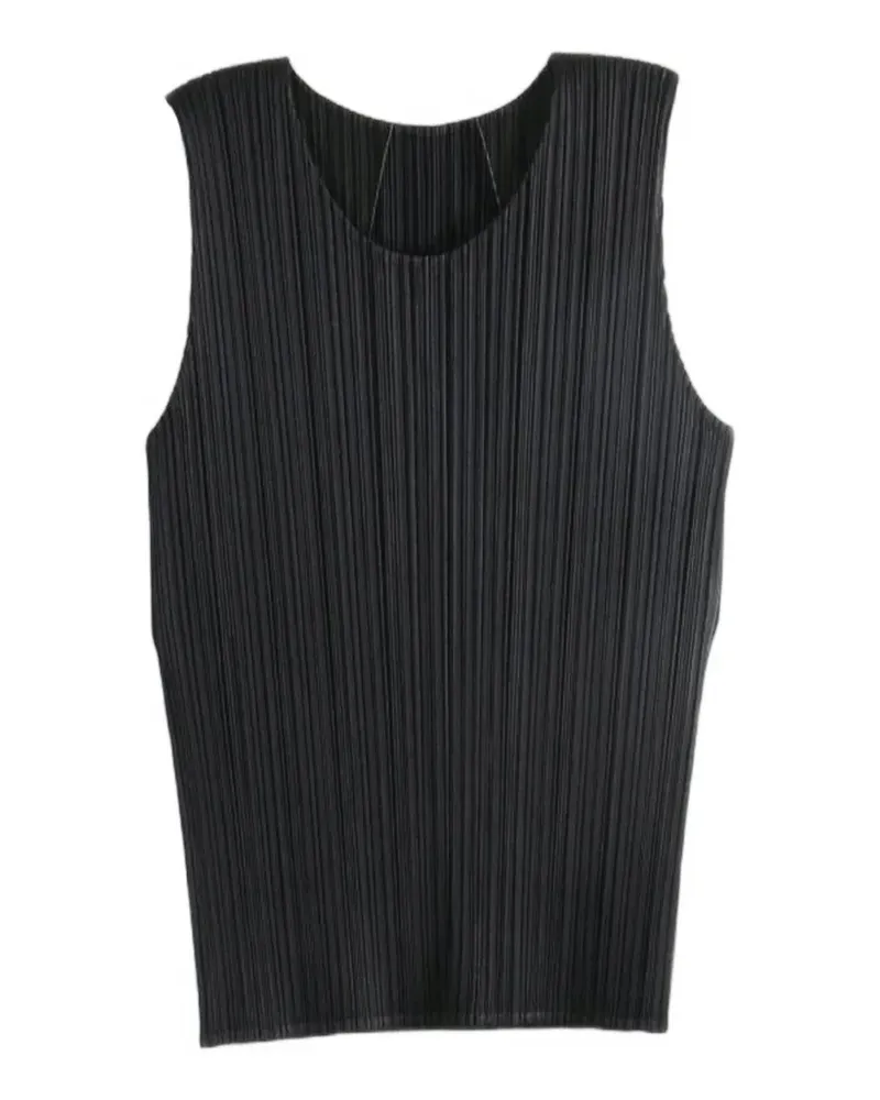 Issey Miyake pleated sleeveless top - Schwarz Schwarz
