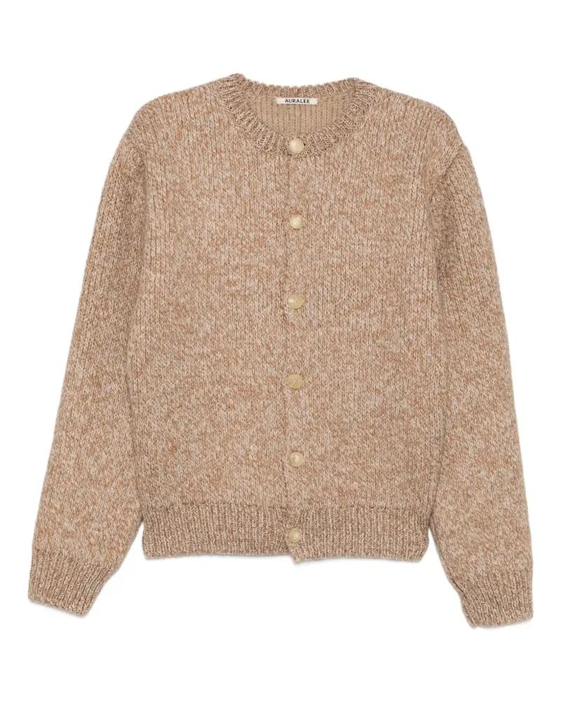 AURALEE gauge crew-neck cardigan - Nude Nude