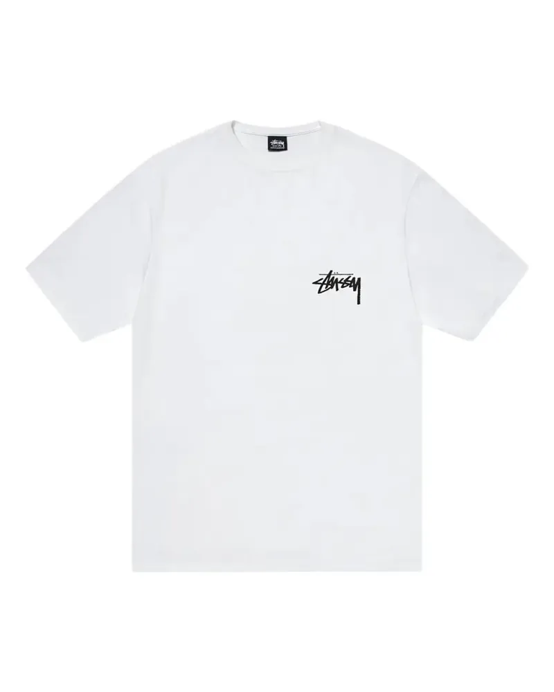 Stüssy T-Shirt mit grafischem Print - Weiß Weiß