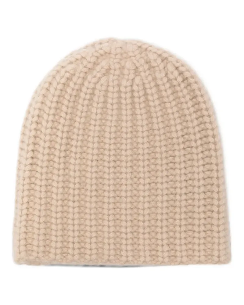 Liska Michaela chunky-knit beanie hat - Nude Nude