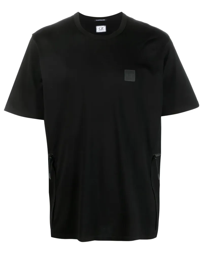 C.P. Company T-Shirt mit Logo-Patch - Schwarz Schwarz