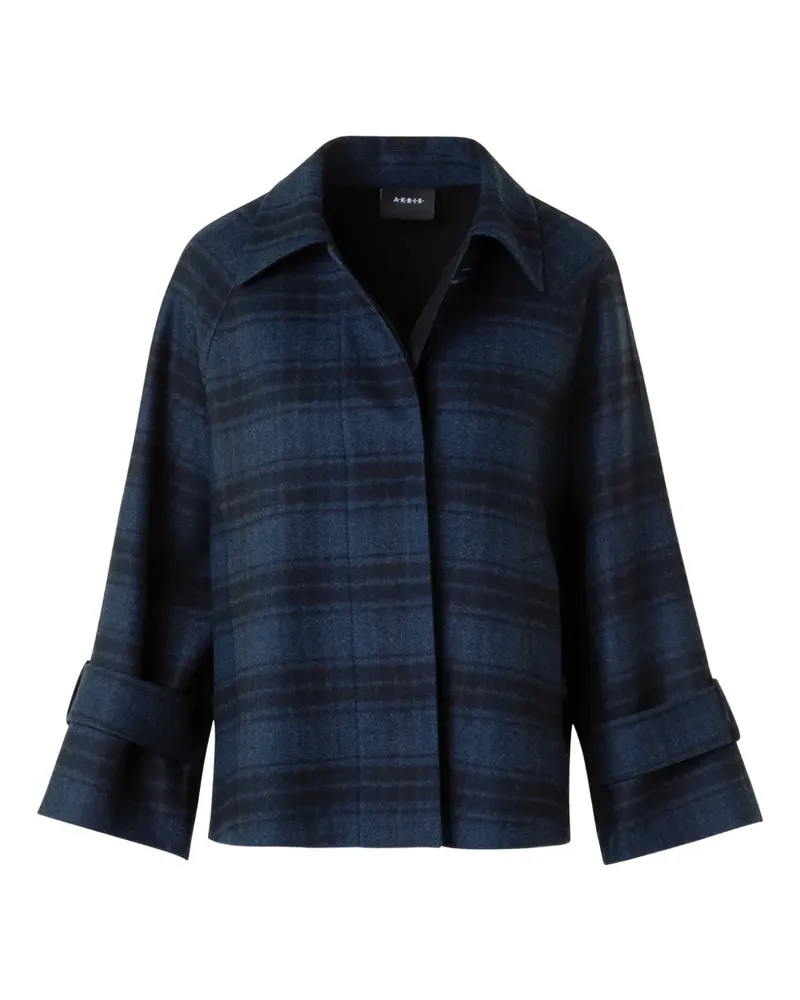 Akris Karierte Jacke mit Knöpfen - Blau Blau
