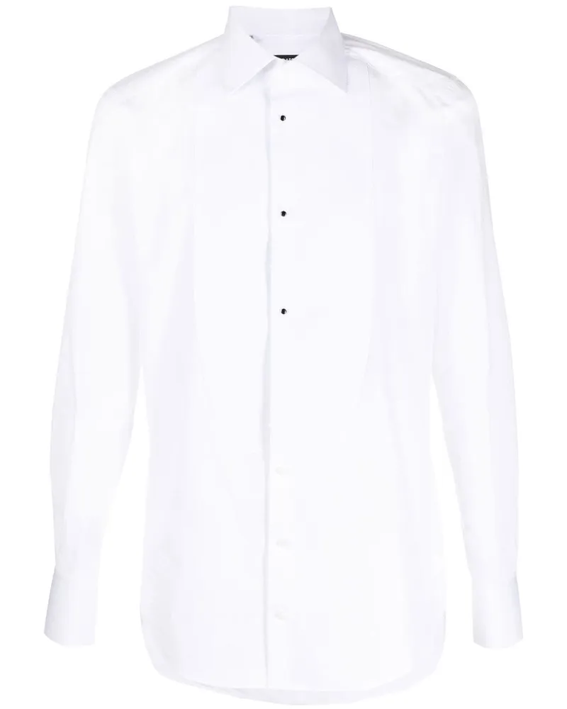 Dolce & Gabbana Smoking-Hemd mit Kontrastdetails - Weiß Weiß