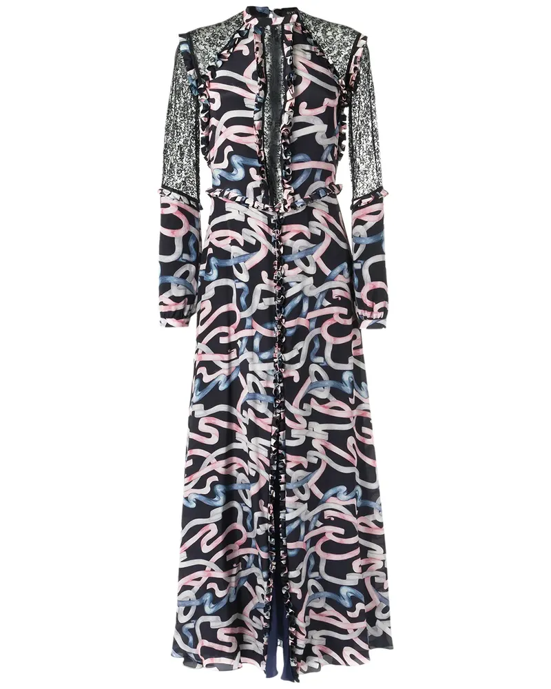 OLYMPIAH Abendkleid mit Spitzeneinsatz - Blau Blau