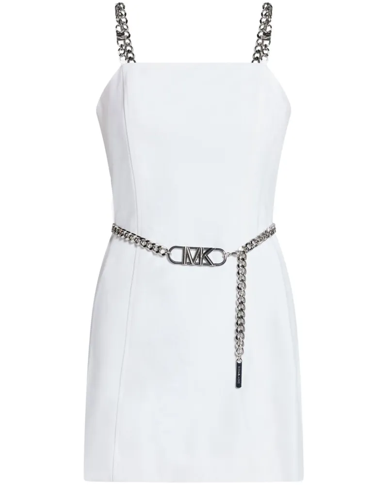 Michael Kors Minikleid aus Stretchkrepp mit Gürtel - Weiß Weiß