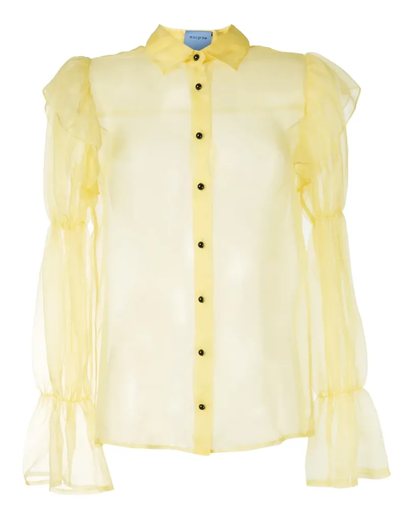 macgraw Souffle' Bluse mit Sheer-Effekt - Gelb Gelb