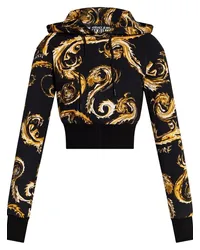 Versace Jeans Watercolour Couture Cropped-Hoodie Schwarz