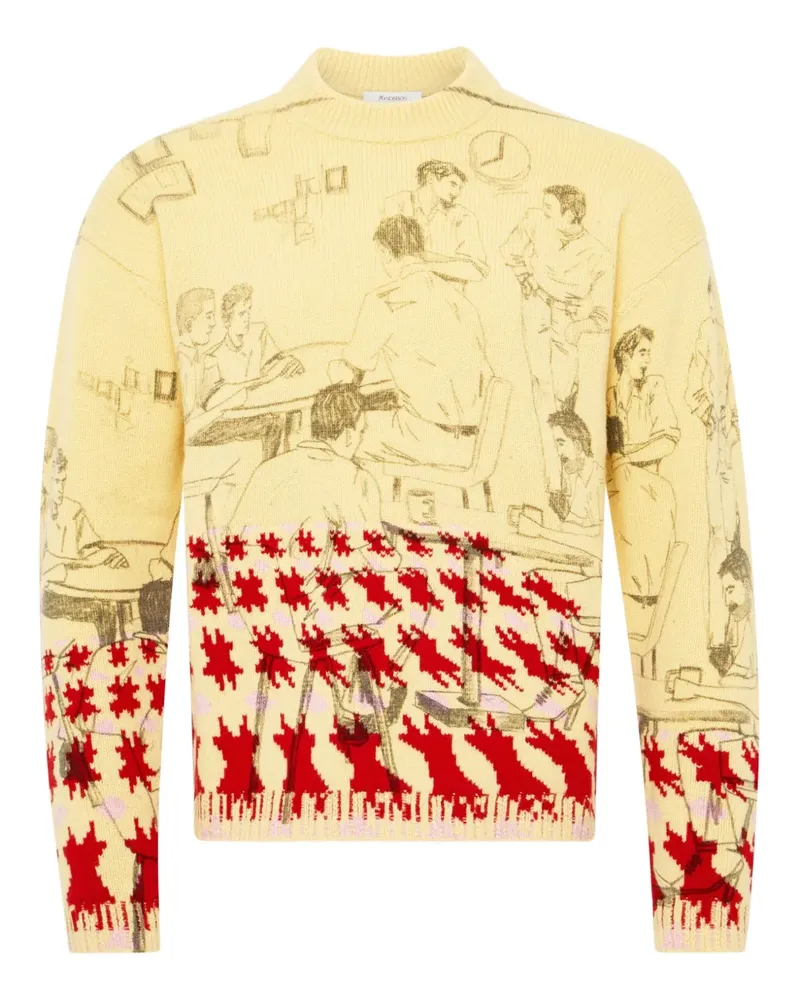 J.W.Anderson Pullover mit Hahnentrittmuster - Gelb Gelb