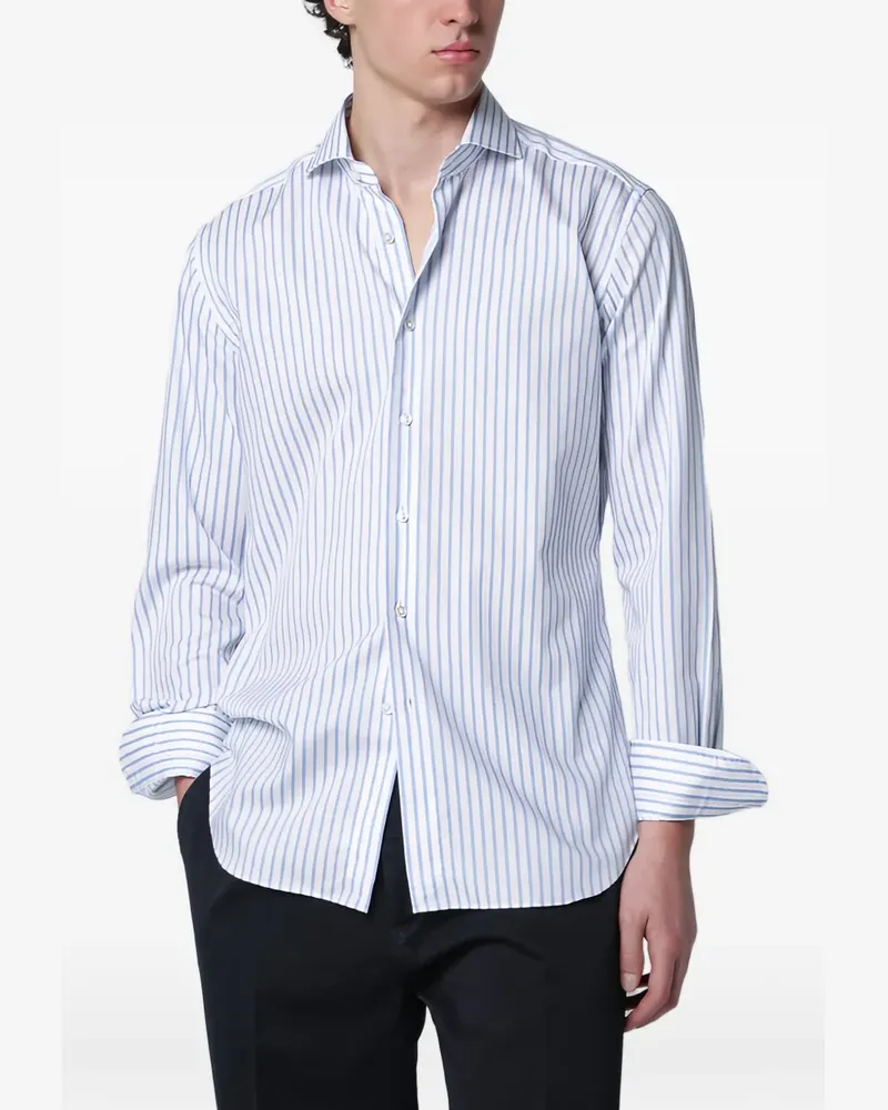 XACUS Gestreiftes Hemd - Weiß Weiß