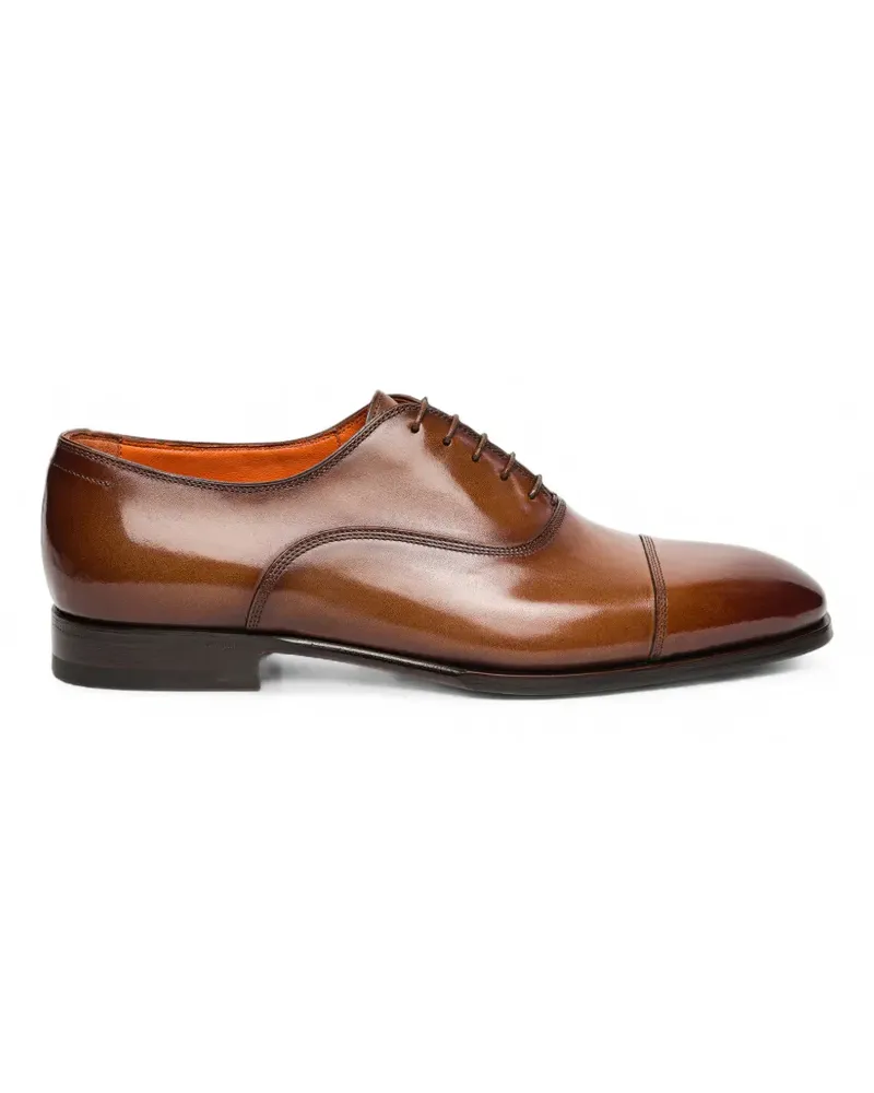 Santoni cap-toe leather oxford shoes - Braun Braun