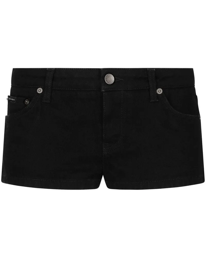 Dolce & Gabbana Halbhohe Jeans-Shorts - Schwarz Schwarz