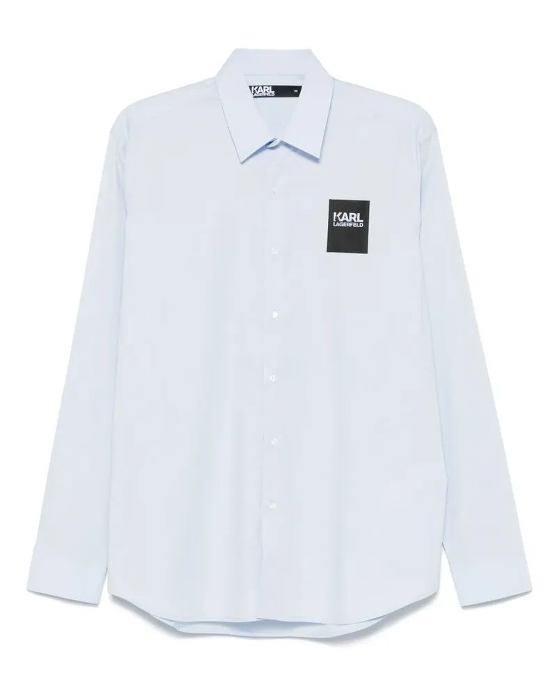 Karl Lagerfeld Hemd mit Logo-Patch - Blau Blau