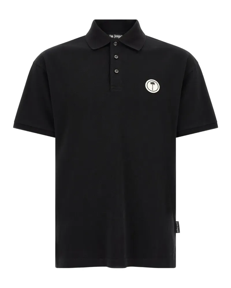 Palm Angels Poloshirt mit Logo-Patch - Schwarz Schwarz