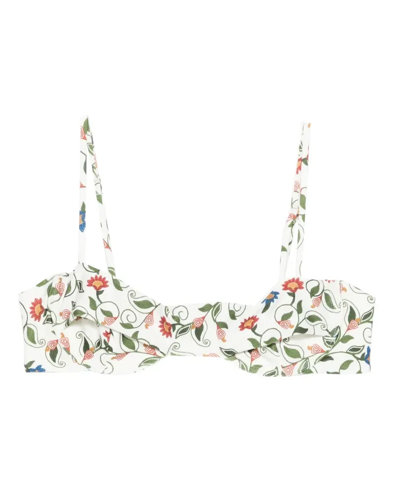 FARM Rio embroidered underwire bikini top - Weiß Weiß