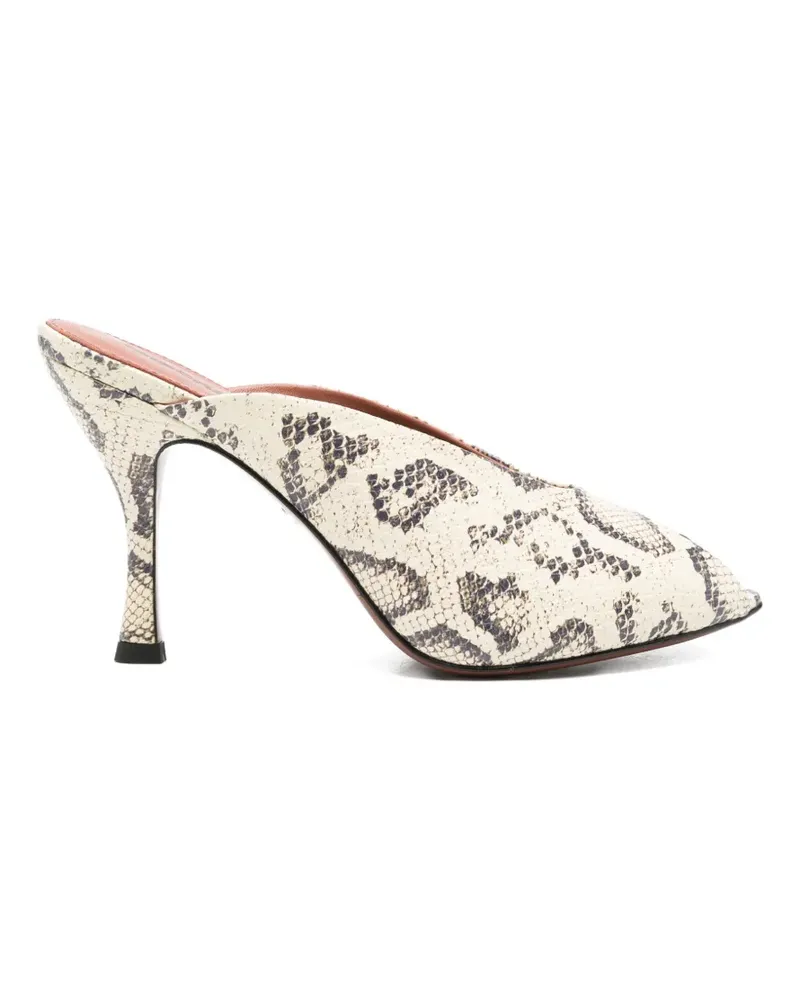 Lola Cruz snakeskin mules - Nude Nude