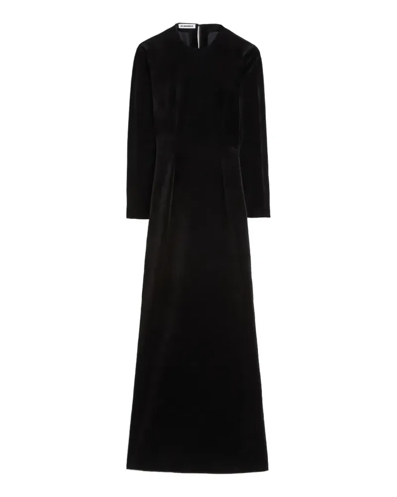 Jil Sander Samtkleid mit Cut-Out - Schwarz Schwarz