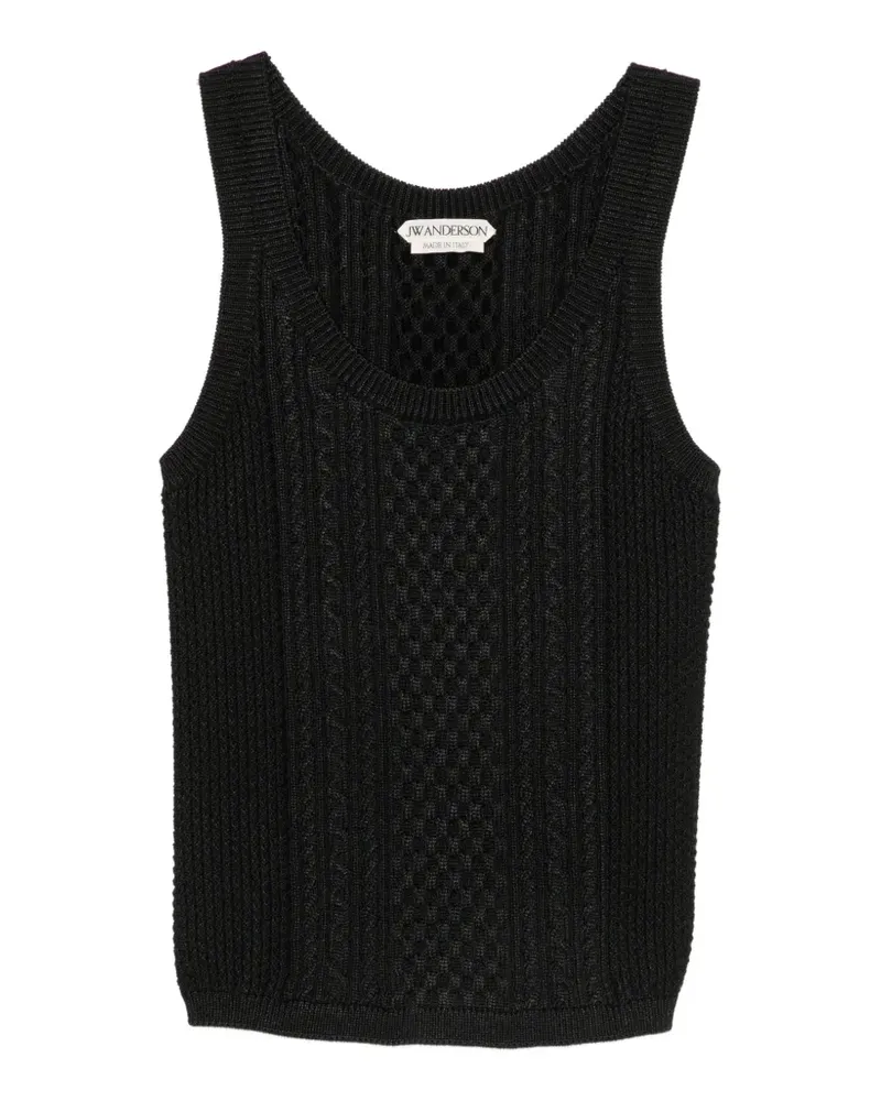 J.W.Anderson cable-knit sleeveless top - Schwarz Schwarz