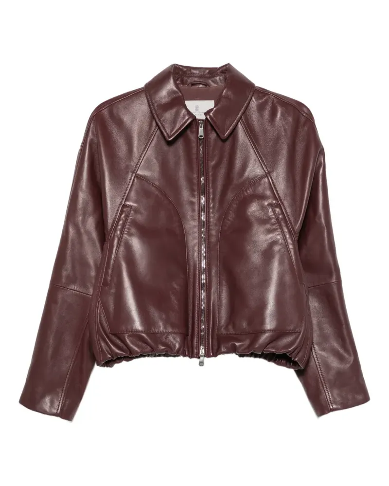 Brunello Cucinelli leather jacket - Rot Rot