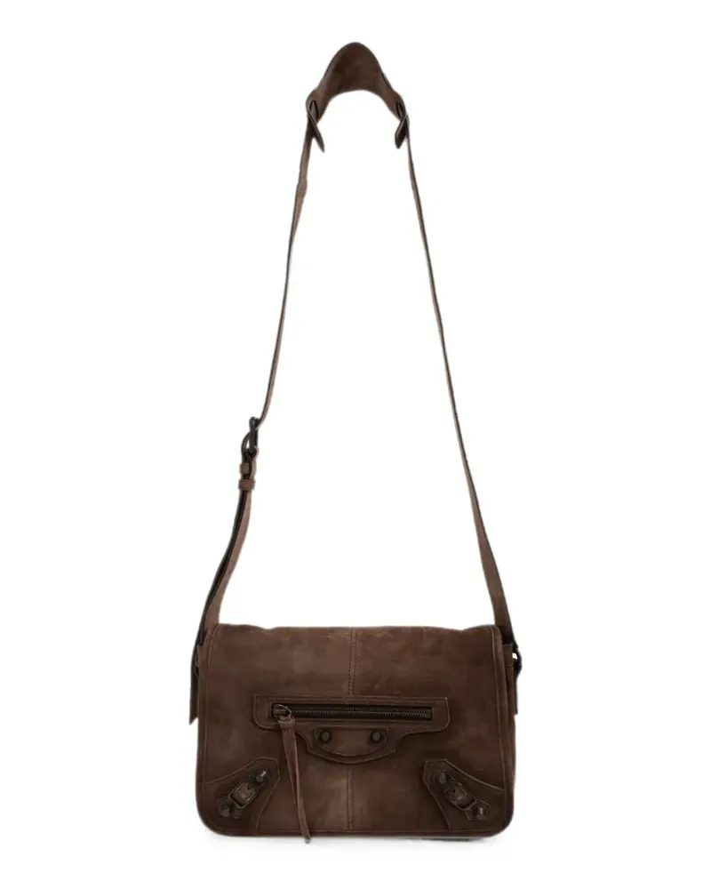 Balenciaga Kleine Le City Kuriertasche mit Klappe - Braun Braun
