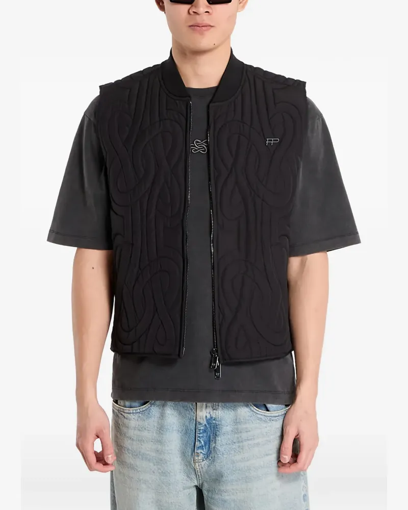Filling Pieces quilted zip-up gilet - Schwarz Schwarz