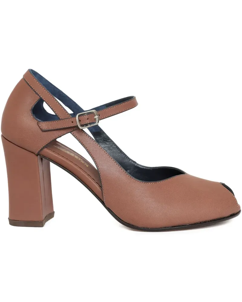Sarah Chofakian Mary Janes mit Peeptoe - Braun Braun