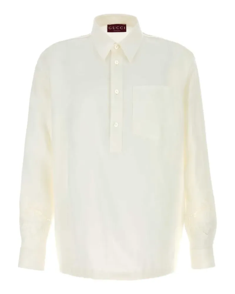 Gucci embroidered polo shirt - Nude Nude