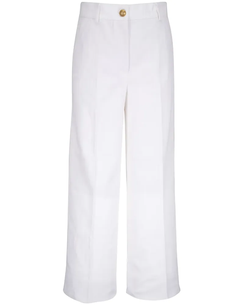 Akris Wide-Leg-Jeans mit Knitteroptik - Weiß Weiß