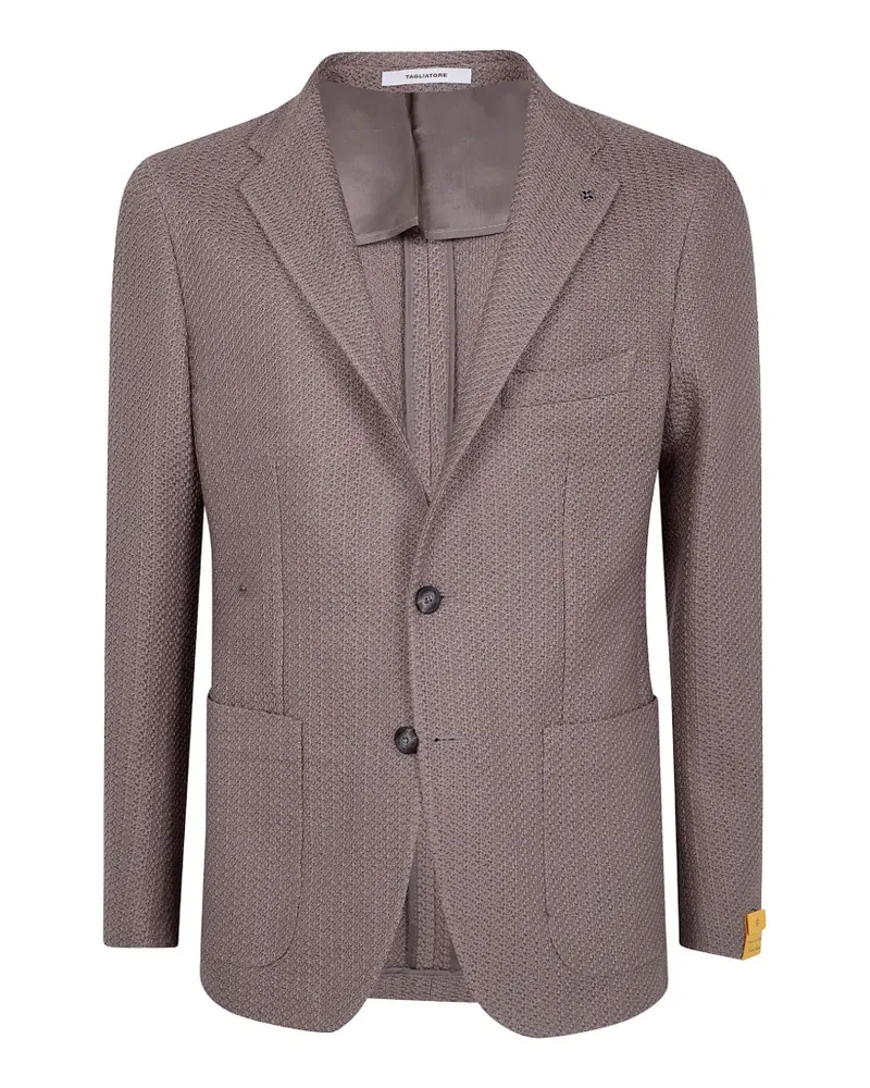 Tagliatore textured-knit single-breasted blazer - Braun Braun