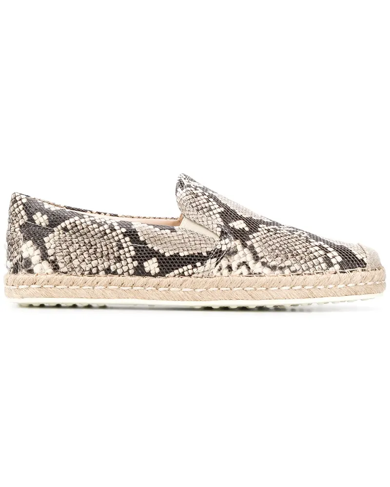 TOD'S Espadrilles mit Pythonleder-Optik - Nude Nude