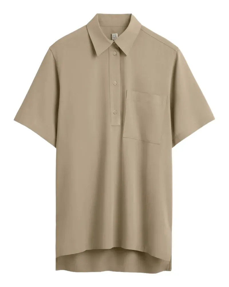 Totême patch-pocket short-sleeve polo top - Nude Nude