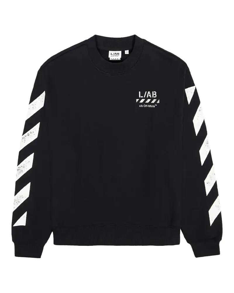 OFF-WHITE Pullover mit diagonalem Logo-Print - Schwarz Schwarz