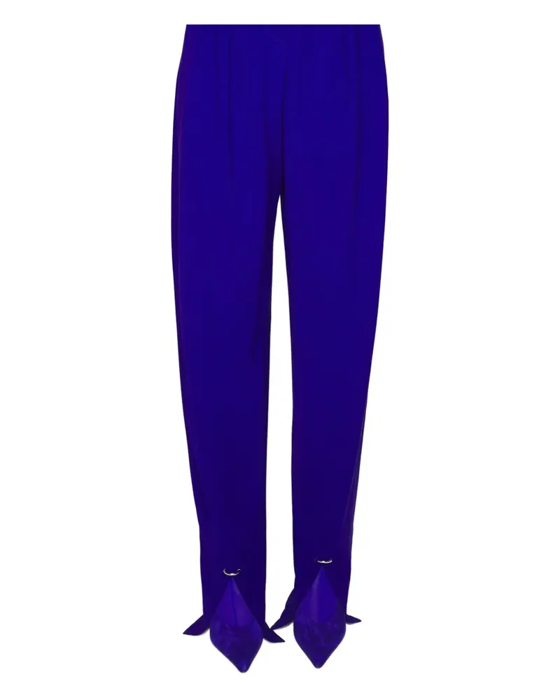 Thierry Mugler Bundfaltenhose mit offenem Saum - Blau Blau