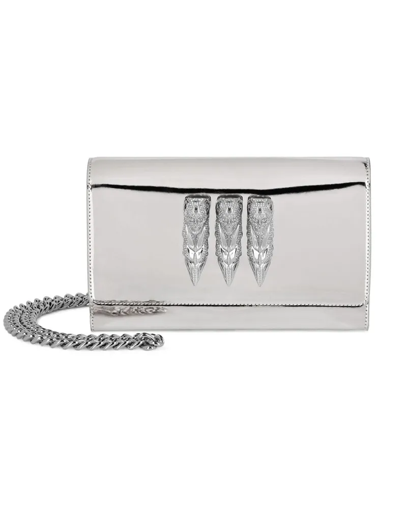 Philipp Plein Clutch mit Spiegel Silber