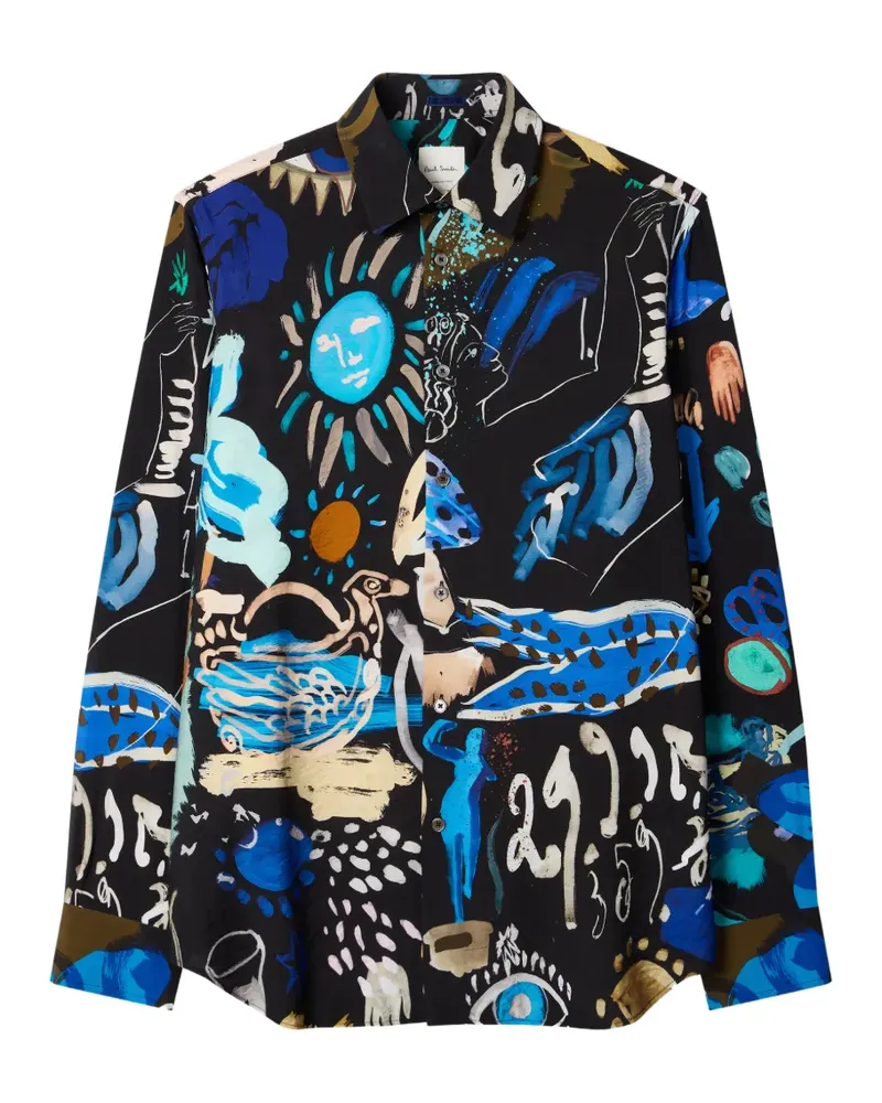 Paul Smith Hemd mit Ink Works-Print - Schwarz Schwarz