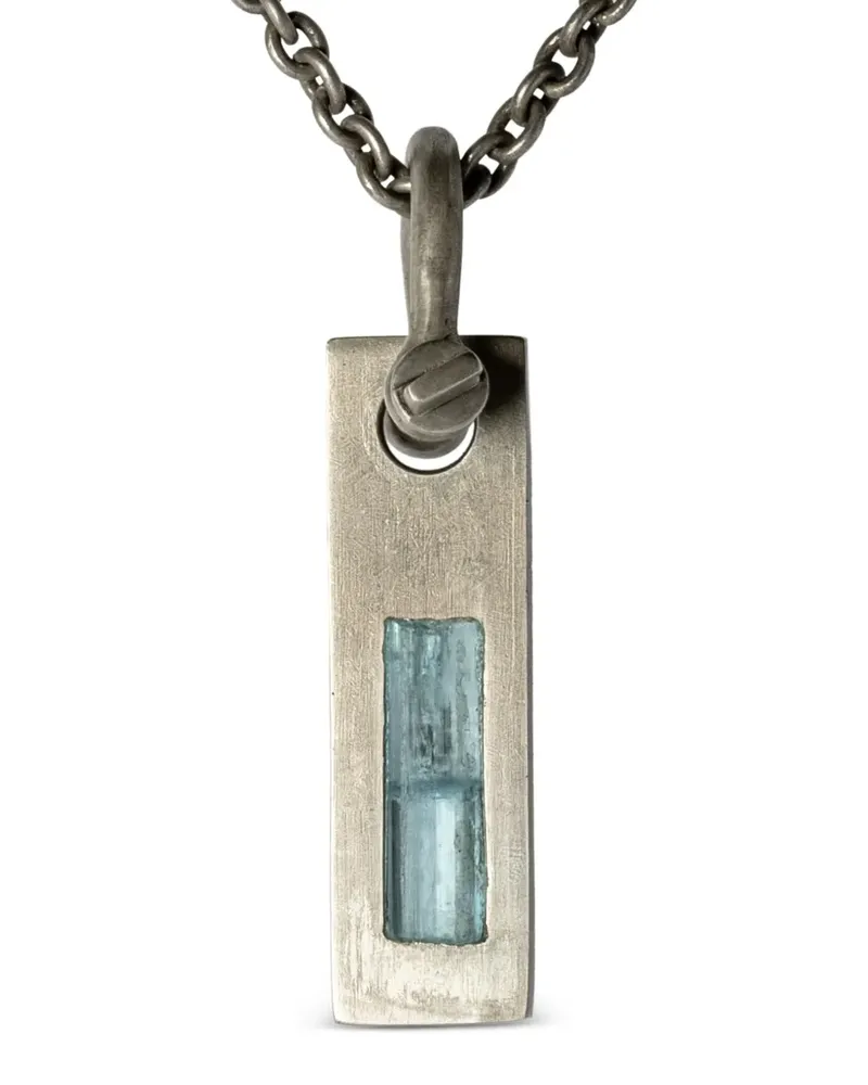 Parts Of Four aquamarine plate necklace - Silber Silber