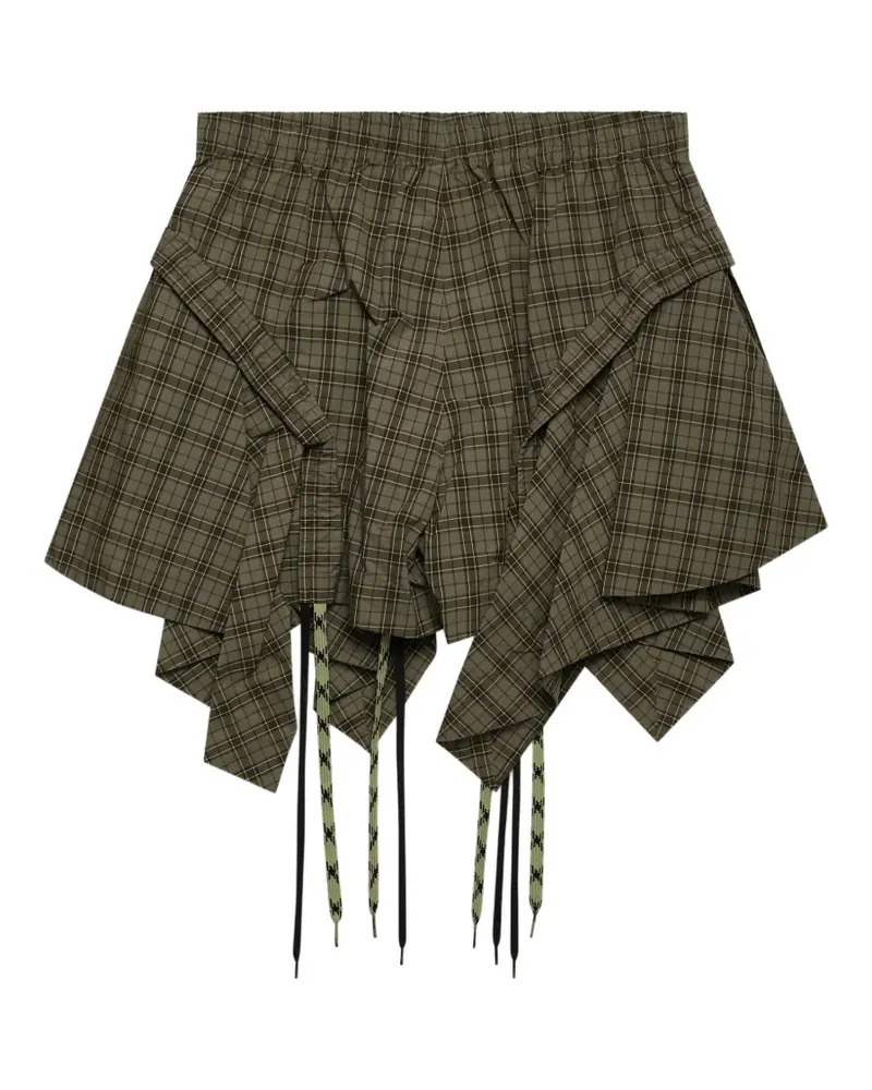 Craig Green Karierte Shorts mit Kordelzug - Grün Grün