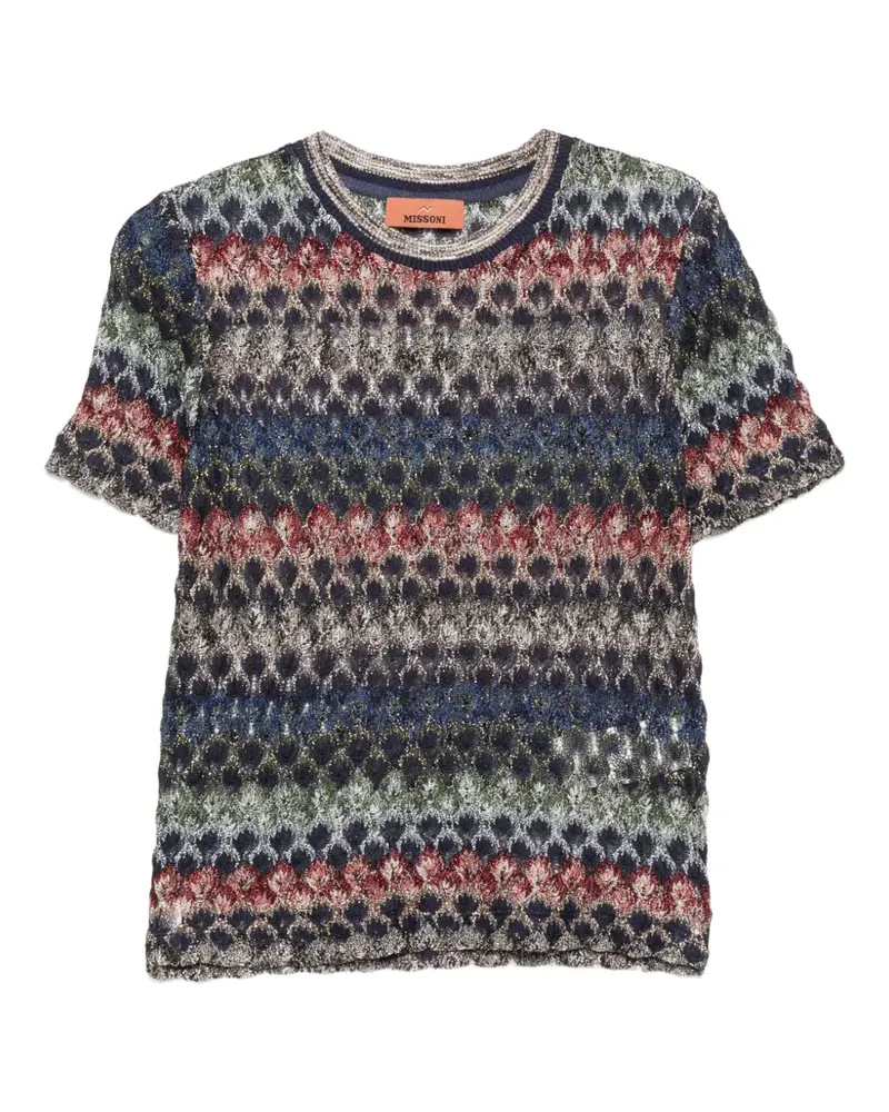 Missoni Gestricktes T-Shirt mit Zickzackmuster - Blau Blau