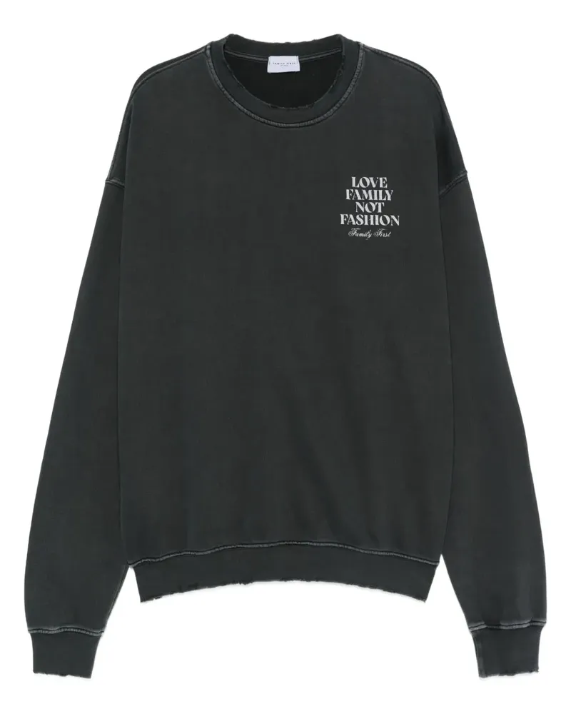 Family First Sweatshirt mit Slogan-Print - Schwarz Schwarz