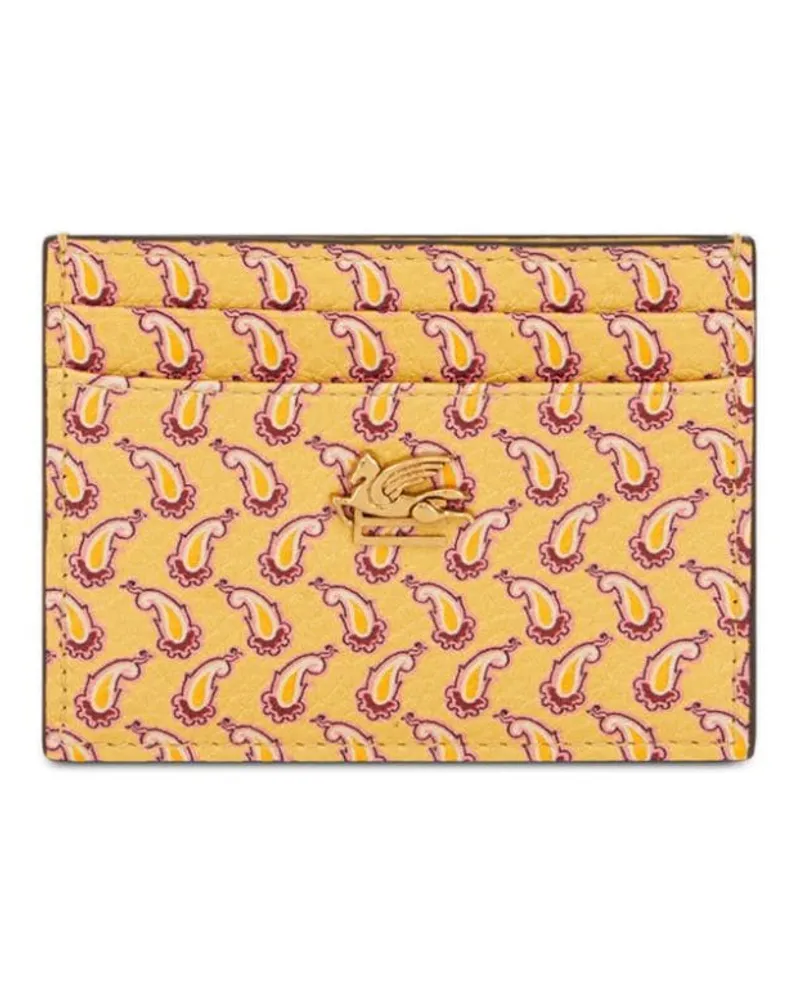 Etro Kartenetui mit Micro Paisley-Print - Gelb Gelb