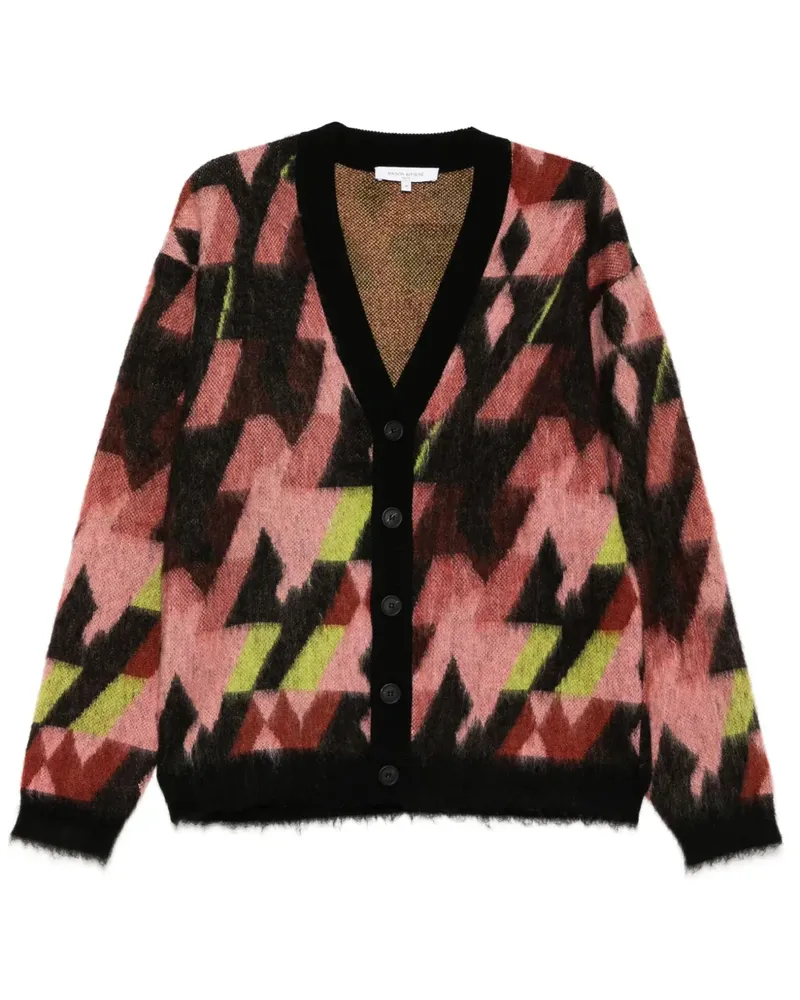 Kitsuné Cardigan mit Grafik - Rosa Rosa