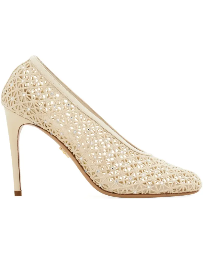 Ferragamo Makramee-Pumps 90mm - Weiß Weiß